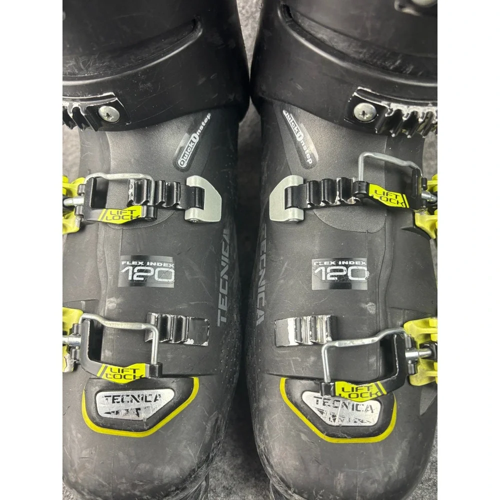 Tecnica Cochise 120 Ski Boots Mens 26.5 Black Yellow Freeride MV C.A.S. Vibram